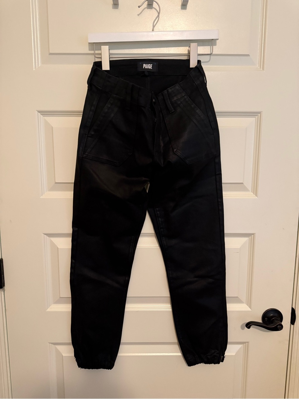 PAIGE Mayslie Leather Moto Jogger